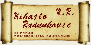 Mihajlo Radunković vizit kartica